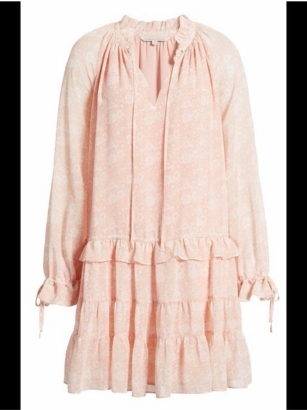 Rebecca Minkoff Peach Ruffle Tiered Dress
